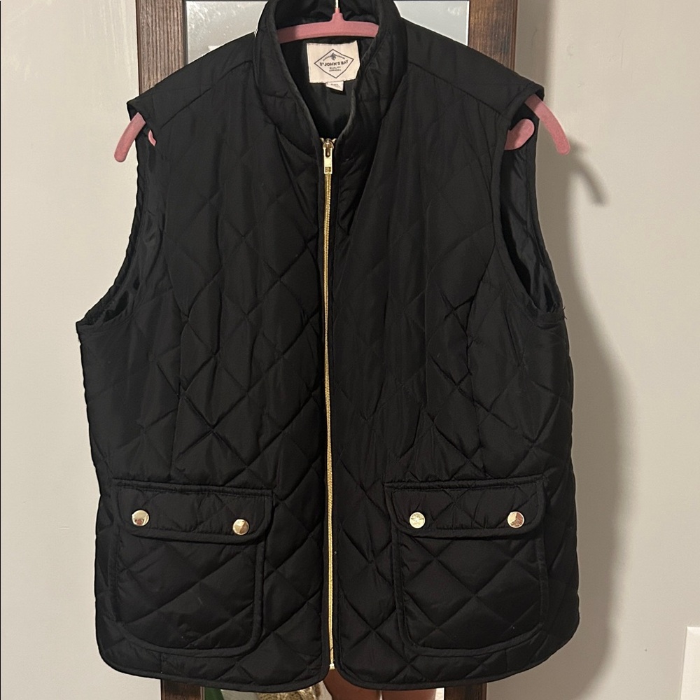 Women's Black Quilted Vest